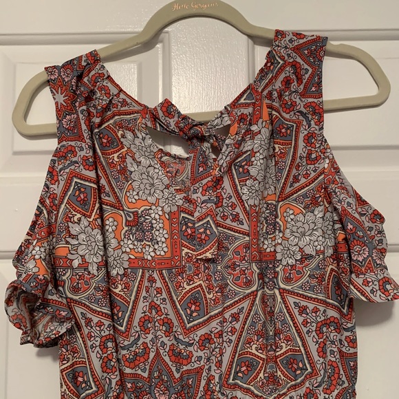 Paisley Print Cold Shoulder Midi Dress - Picture 5 of 5